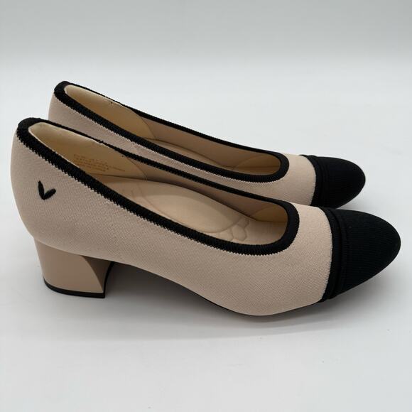 Vivaia Julie Arch Pro Stress Free Chunky Heels Old Money Comfort Ivory Black 7 - Picture 1 of 9